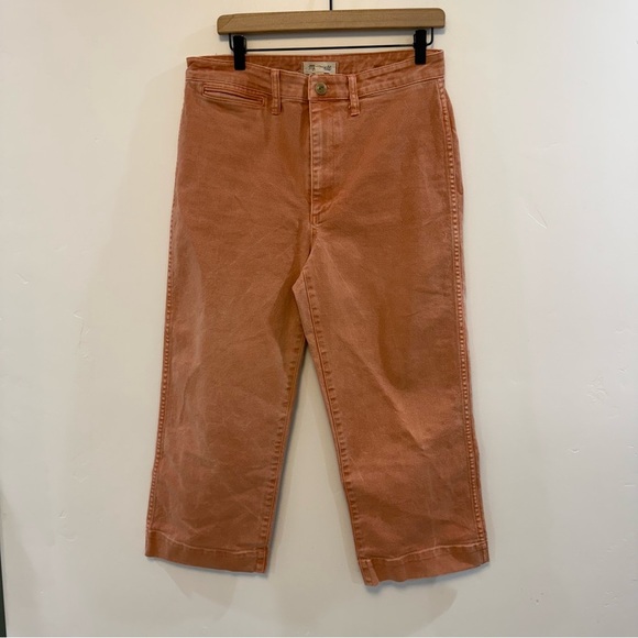 MADEWELL Slim Emmett Wide-Leg Crop Pants coral - Picture 6 of 9